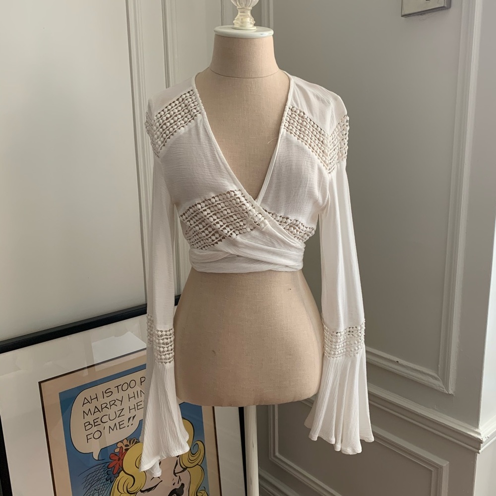 White wrap top